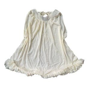 Vintage 1960’s Roger’s Sheer Lingerie Top Tie Neck Ruffled Bottom Babydoll